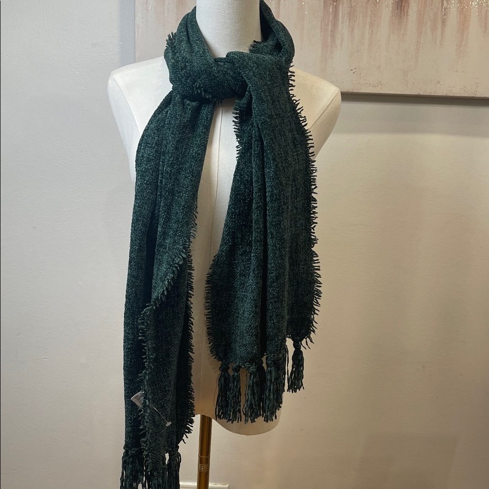 Style‎ & Co. Dark Green Fringed Scarf